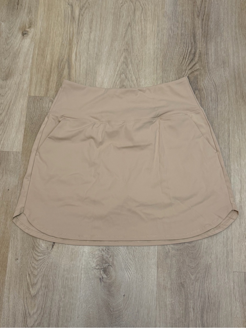 Santiny Neutral Beige Athletic Mini Skirt